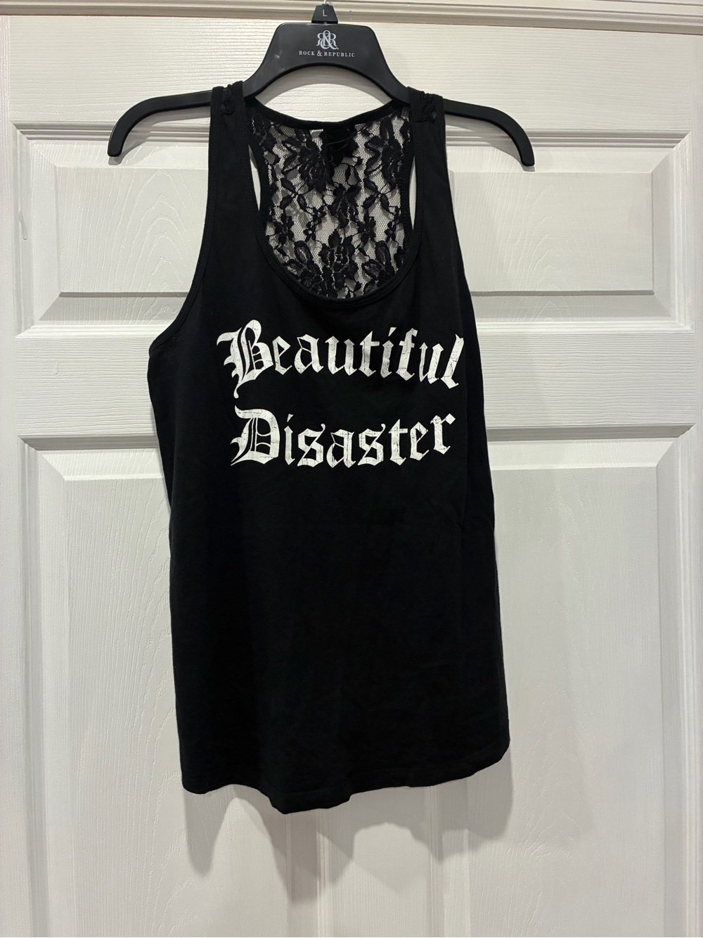 Beautiful Disaster Laced Racerback Tank size XL